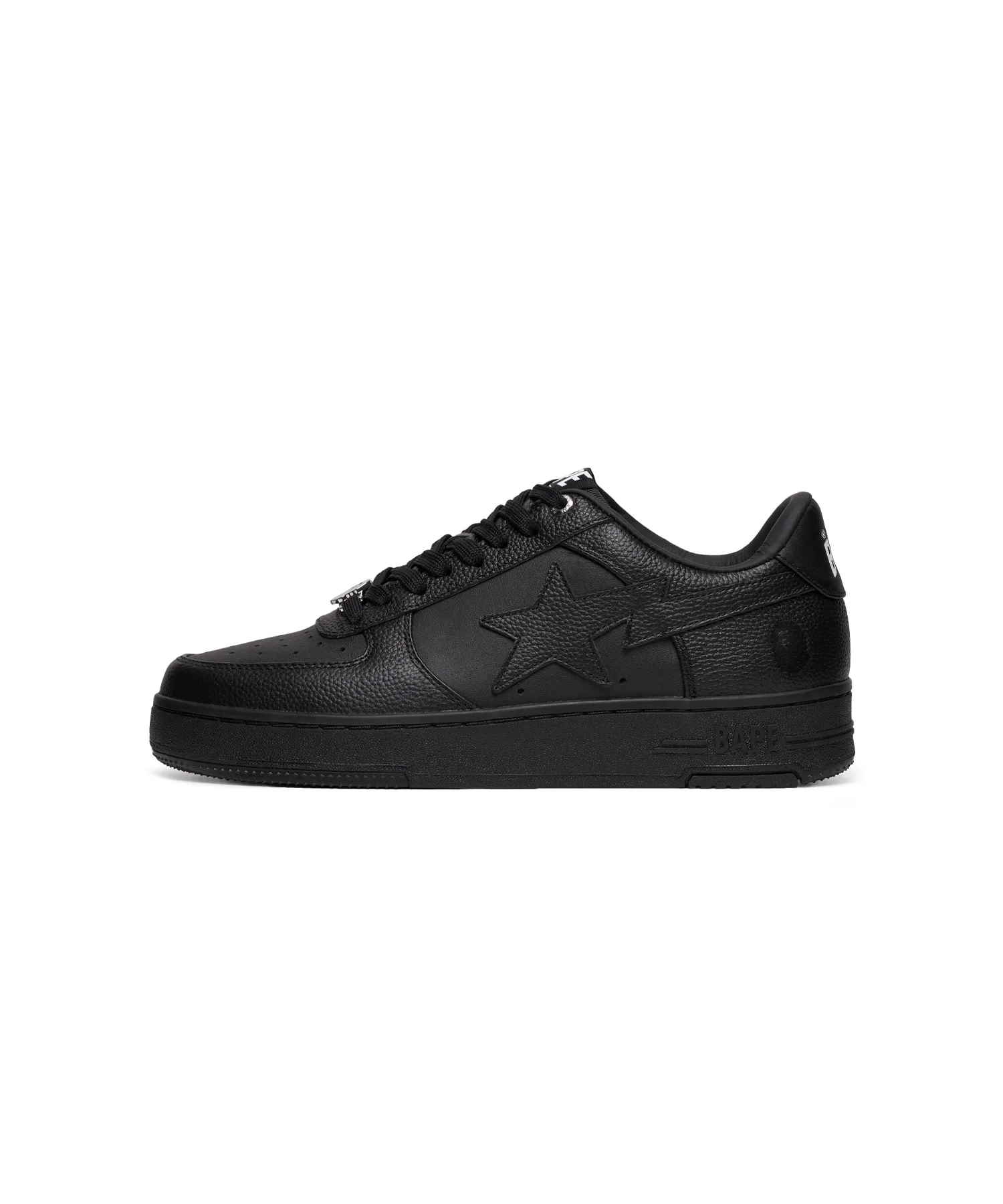 Мужские кроссовки из натуральной кожи BAPE STA A BATHING APE черные — фото 3