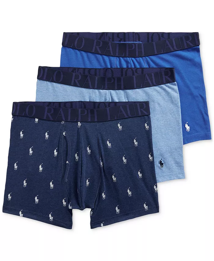 

Мужские классические трусы-боксеры с эластичной посадкой, 3 шт Polo Ralph Lauren, мультиколор