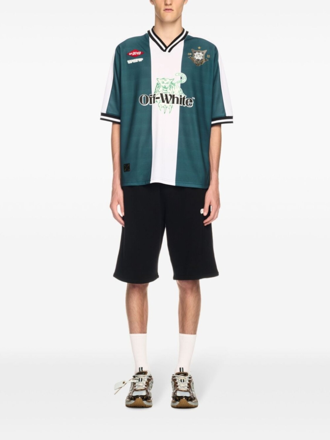 Off-White футболка Tiger 23 Soccer, зеленый — фото 2
