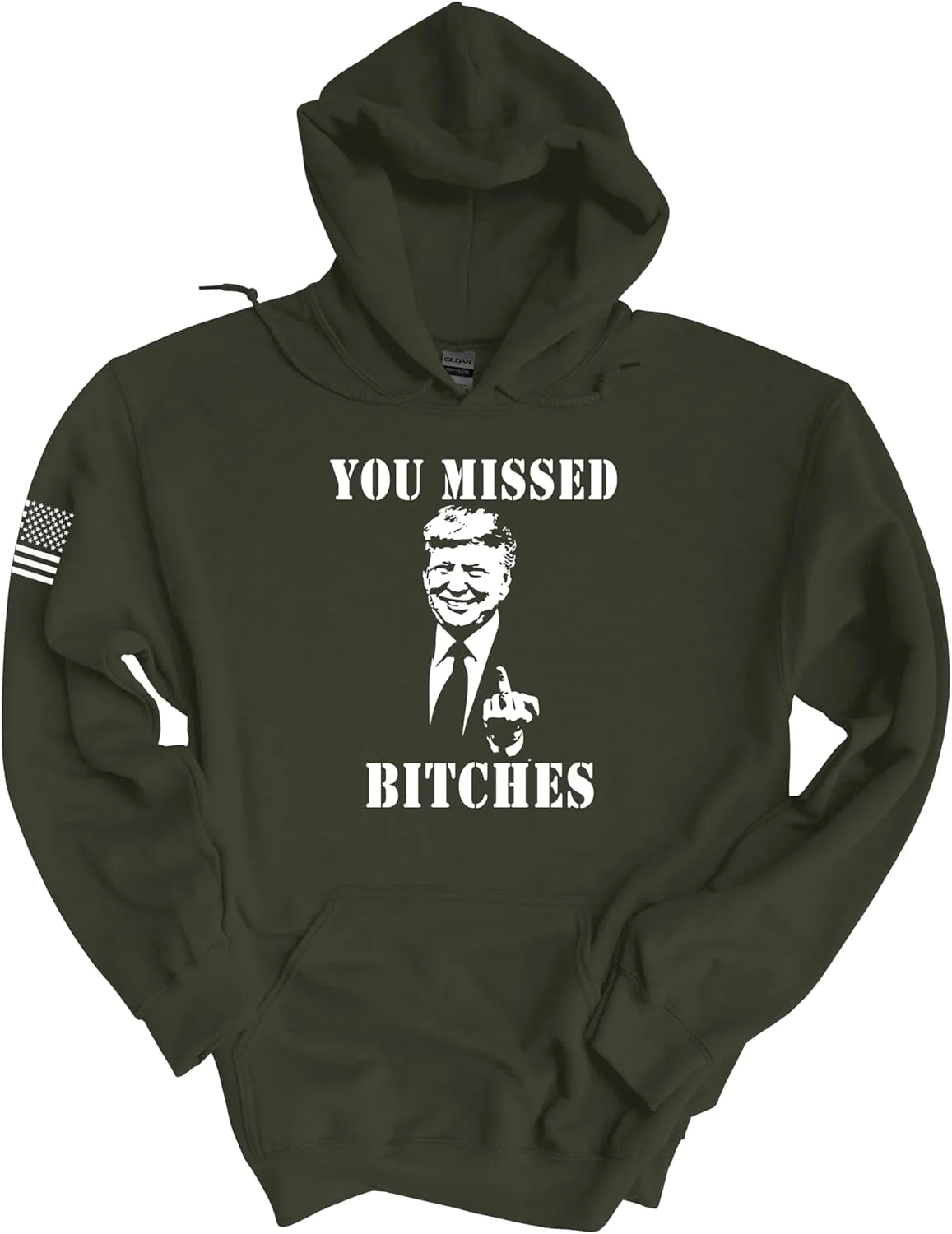

Толстовка с капюшоном Trenz Shirt Company You Missed B!tches Trump Shot 2024