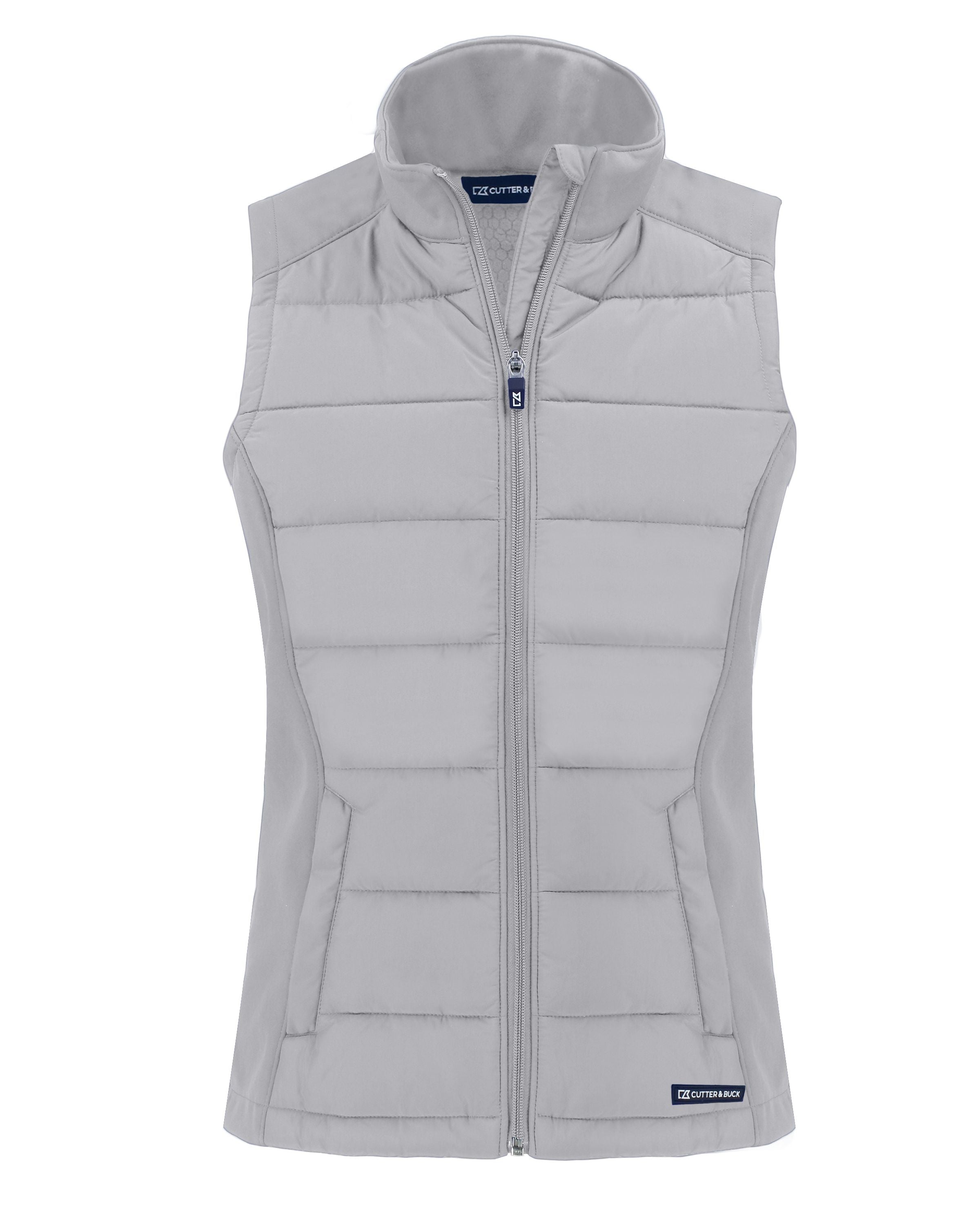 

Женский жилет Cutter & Buck Evoke Hybrid Softshell из переработанного материала на молнии, Concrete