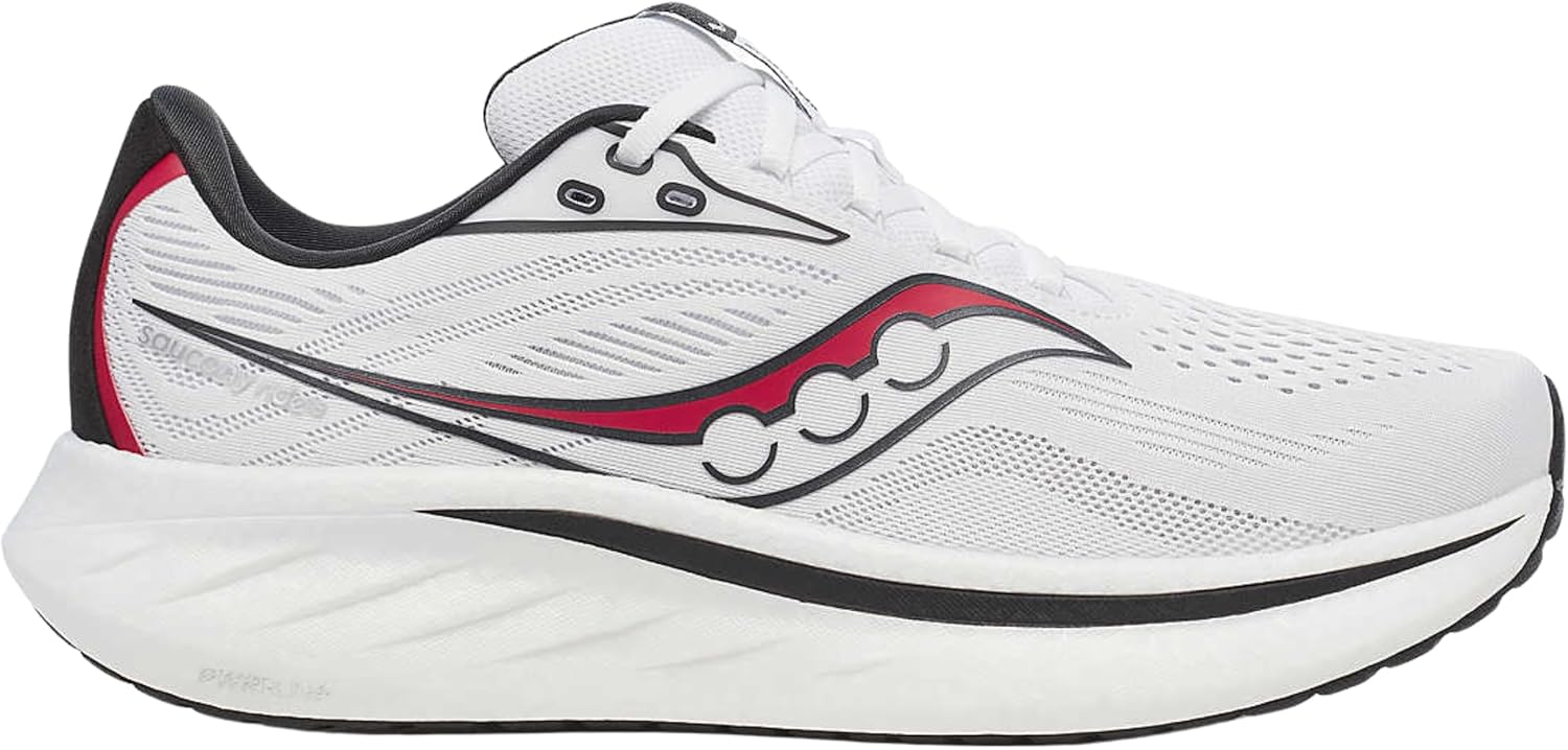 Мужские кроссовки для бега Saucony Ride 18, белый/черный — фото 2