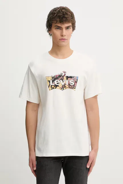 Футболка хлопковая Relaxed Fit Levi's, бежевый