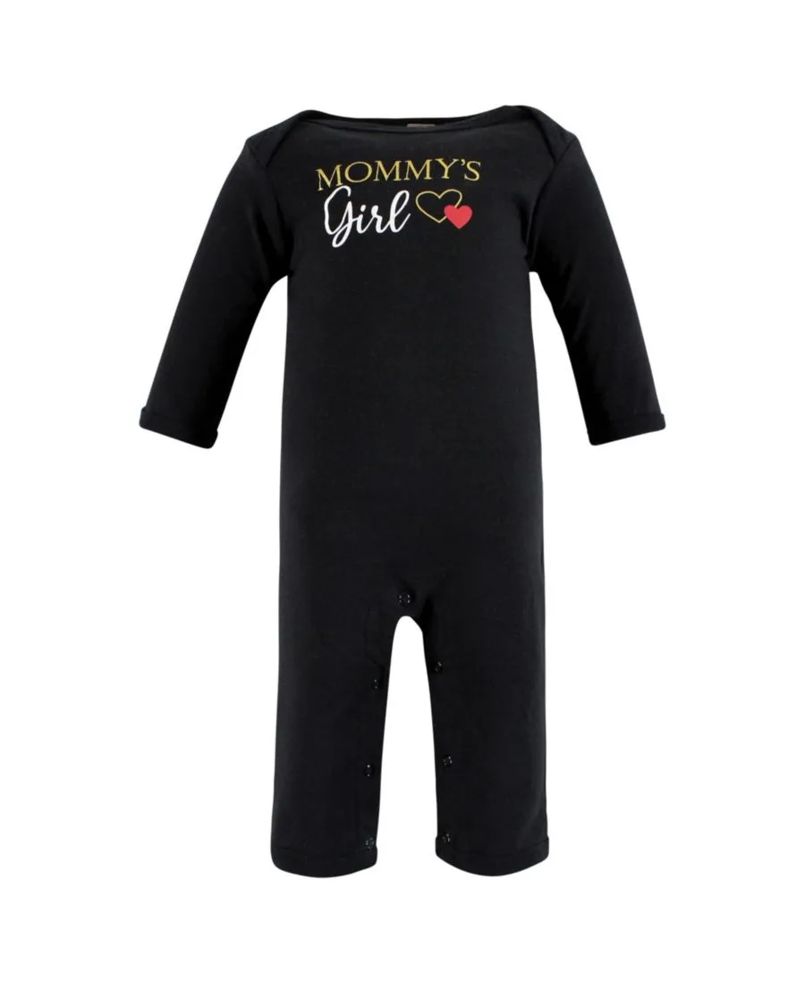 Хлопковый комбинезон для малышей Hudson Baby, girl mommy красный черный — фото 4