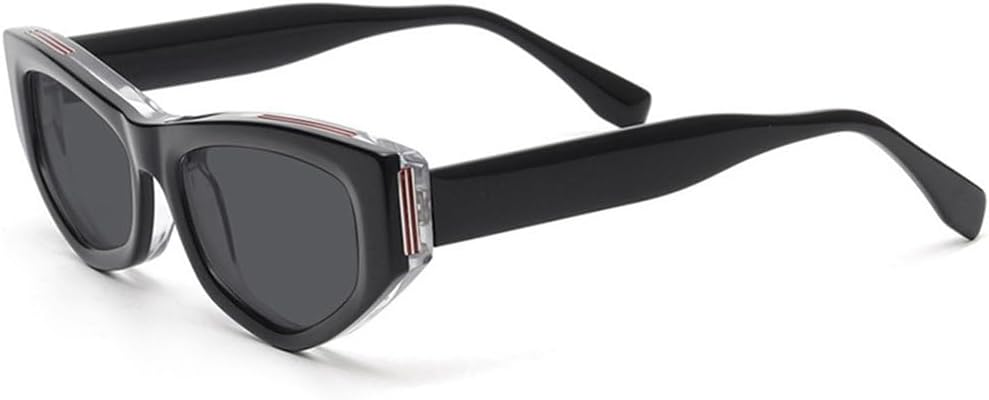 

Маленькие солнцезащитные очки «кошачий глаз» для мужчин и женщин, оправа из ацетата, многоугольные и треугольные солнцезащитные очки, ретро-очки для путешествий TYUVIVO, C01 Black