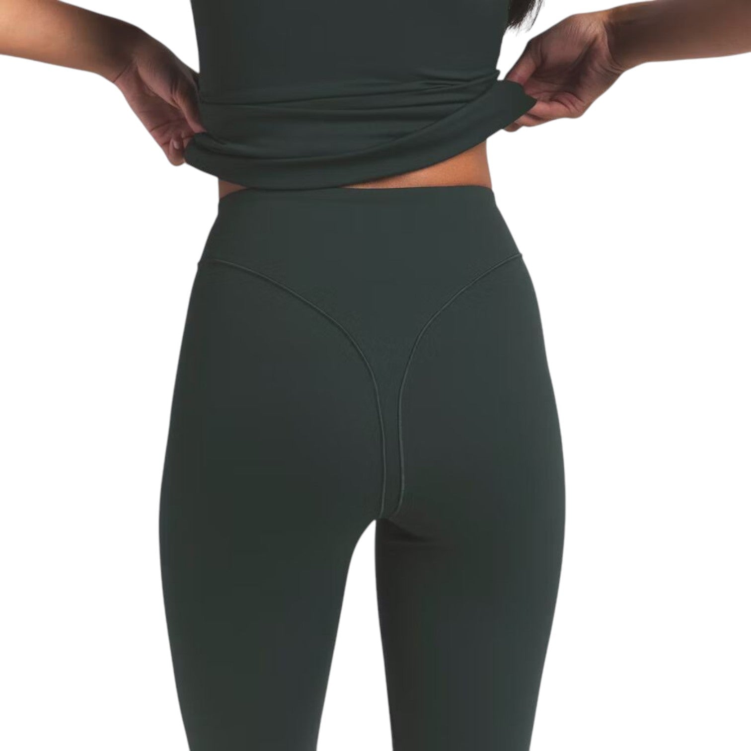 (WMNS) Nike x SKIMS Матовые прямые леггинсы с высокой талией и V-образным вырезом, цвет «Темно-бирюзовый» — фото 3
