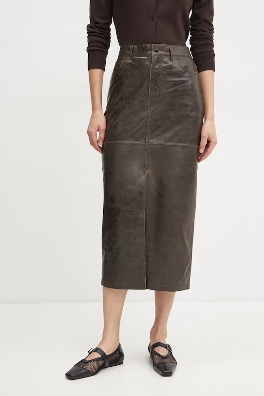 

Кожаная юбка Niki Day Birger Et Mikkelsen, коричневый