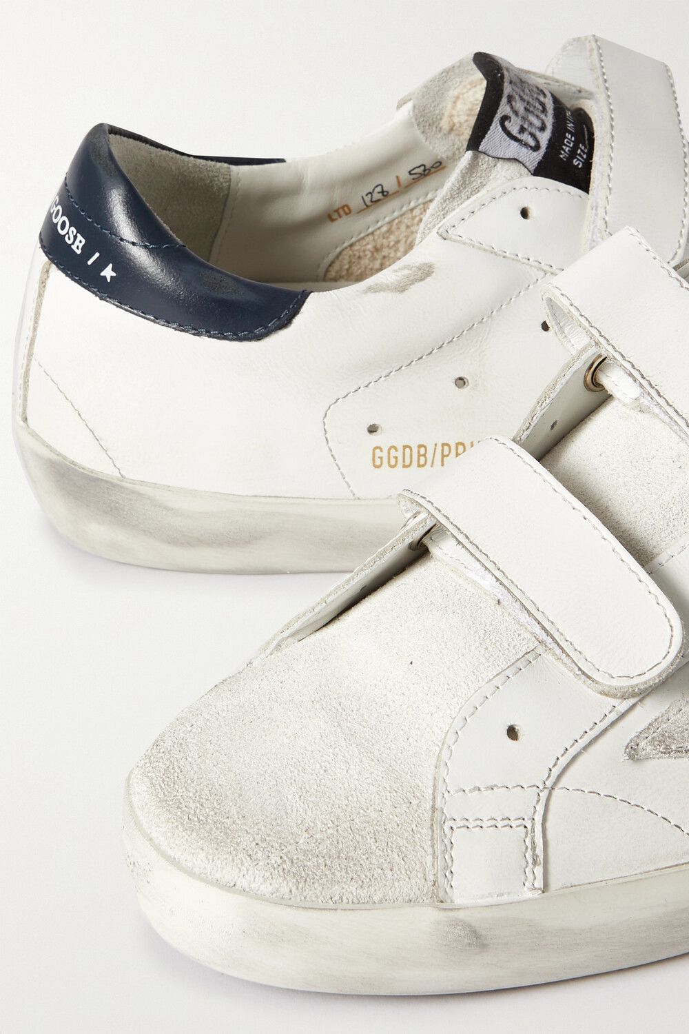 GOLDEN GOOSE кроссовки Old School из кожи с эффектом потертости, белый — фото 2