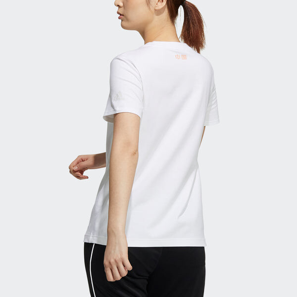 Футболка china t-shirt 'white pink' Adidas, белый — фото 4