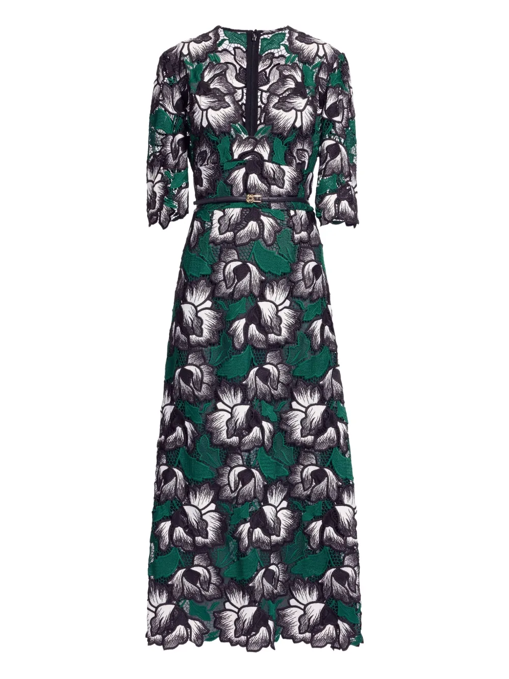 

Миди-платье с цветочным макраме Elie Saab, зеленый