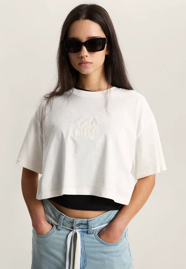 

Футболка с принтом ellipse relax crop. Vans, White, Белый, Футболка с принтом ellipse relax crop. Vans, White