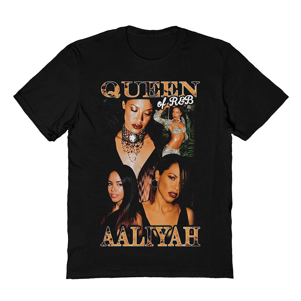 

Мужская футболка Aaliyah Queen of RB Licensed Character, черный