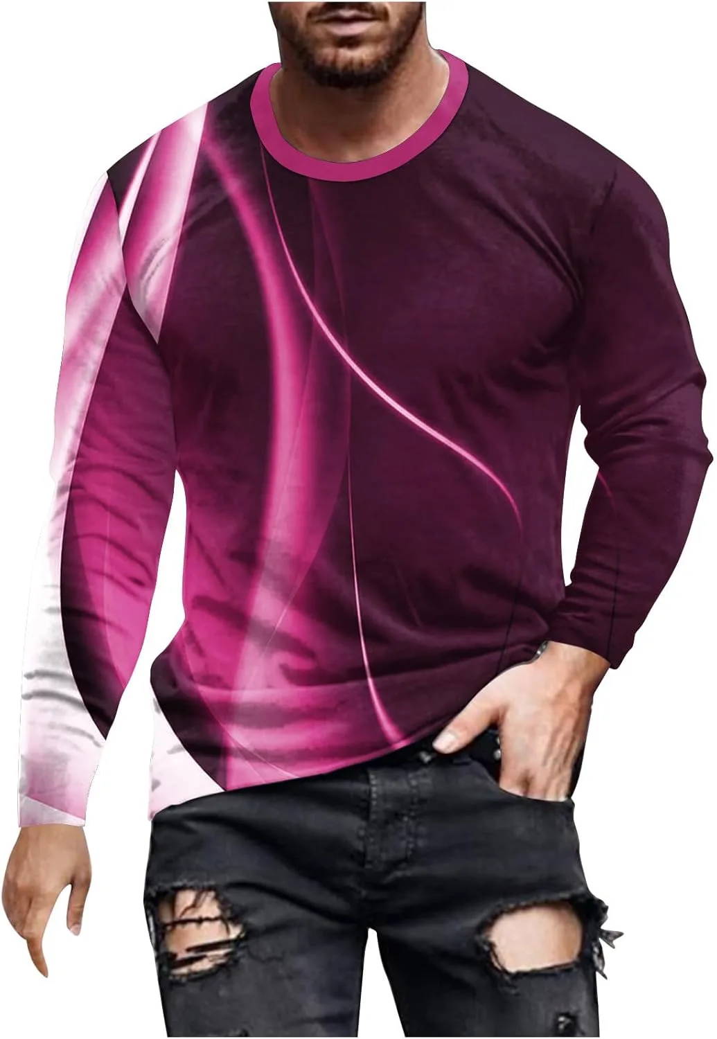 

Мужская футболка с длинным рукавом Casual с принтом Beam