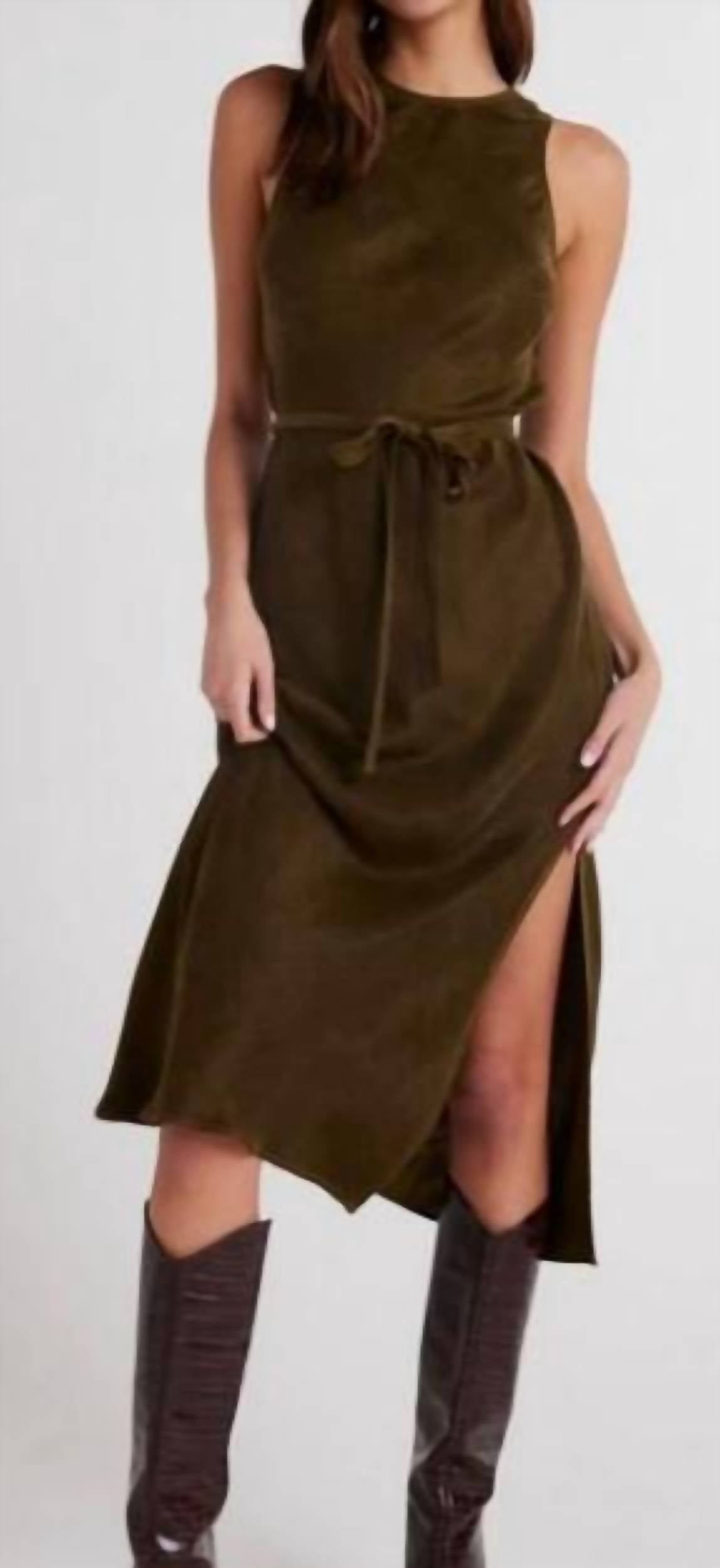 

Оливковое платье-комбинация Bella Dahl