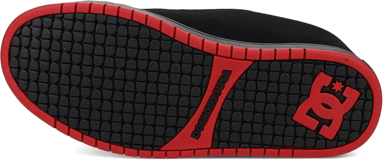 Мужские низкие скейтбордические кроссовки DC Shoes Court Graffik Sq, Black Grey Red — фото 3