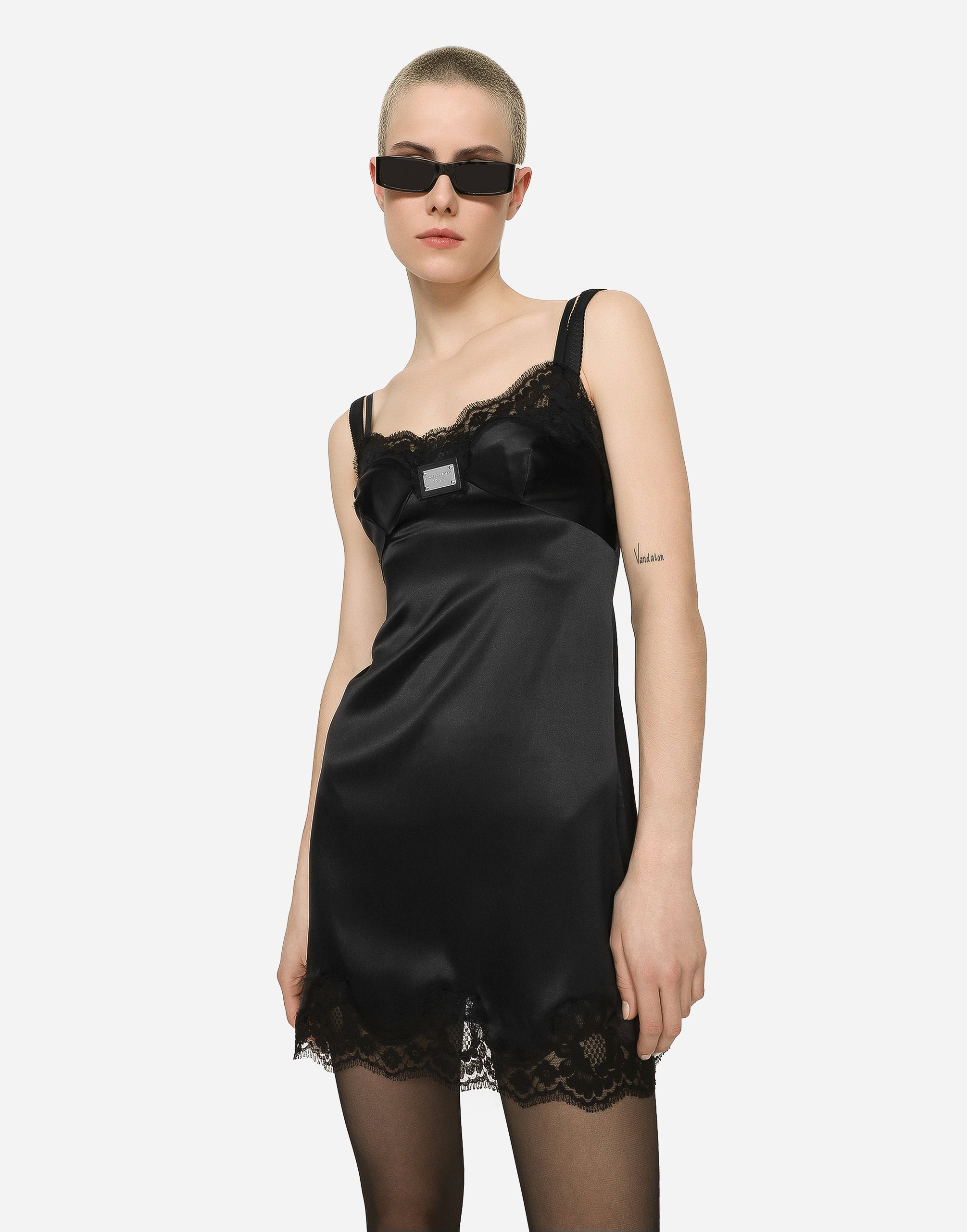 Короткое платье-комбинация с биркой dolce&gabbana Dolce & Gabbana, черный — фото 4