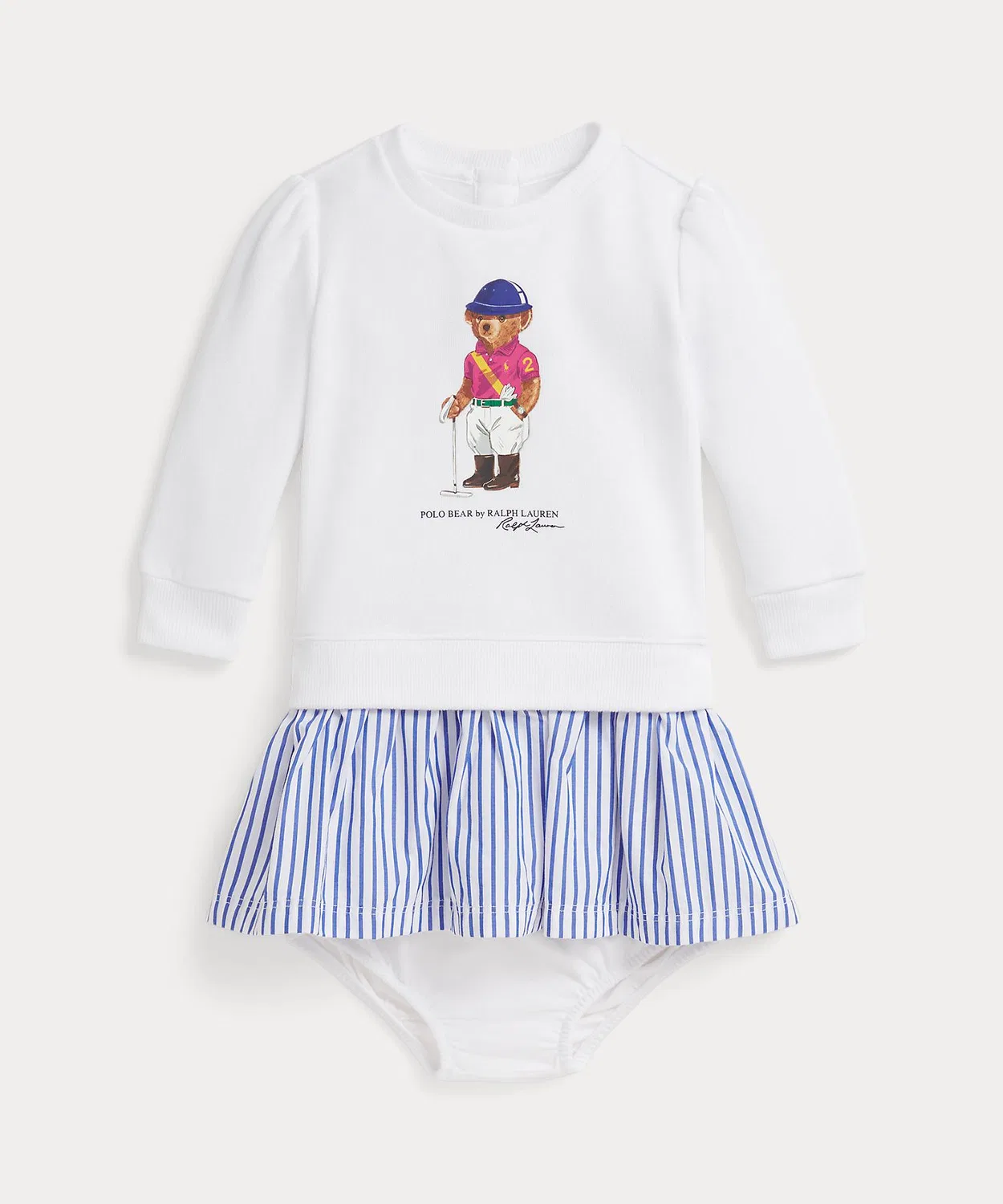 Платье с флисом и шортами Polo Bear Ralph Lauren, белый