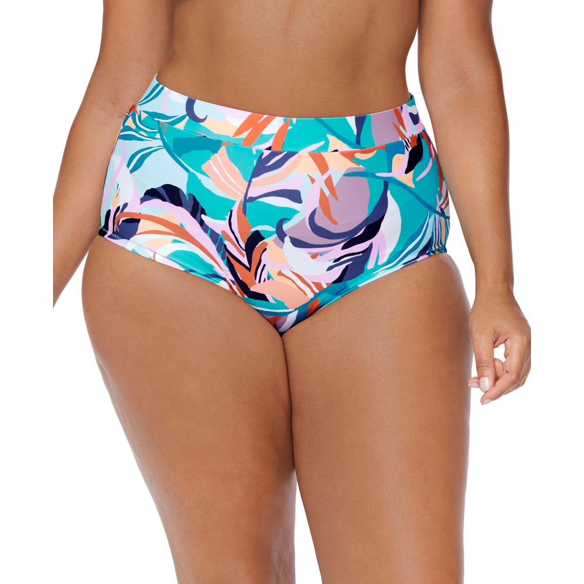 

Плавки для плавания Plus Women Printed High Taly Raisins, цвет teal