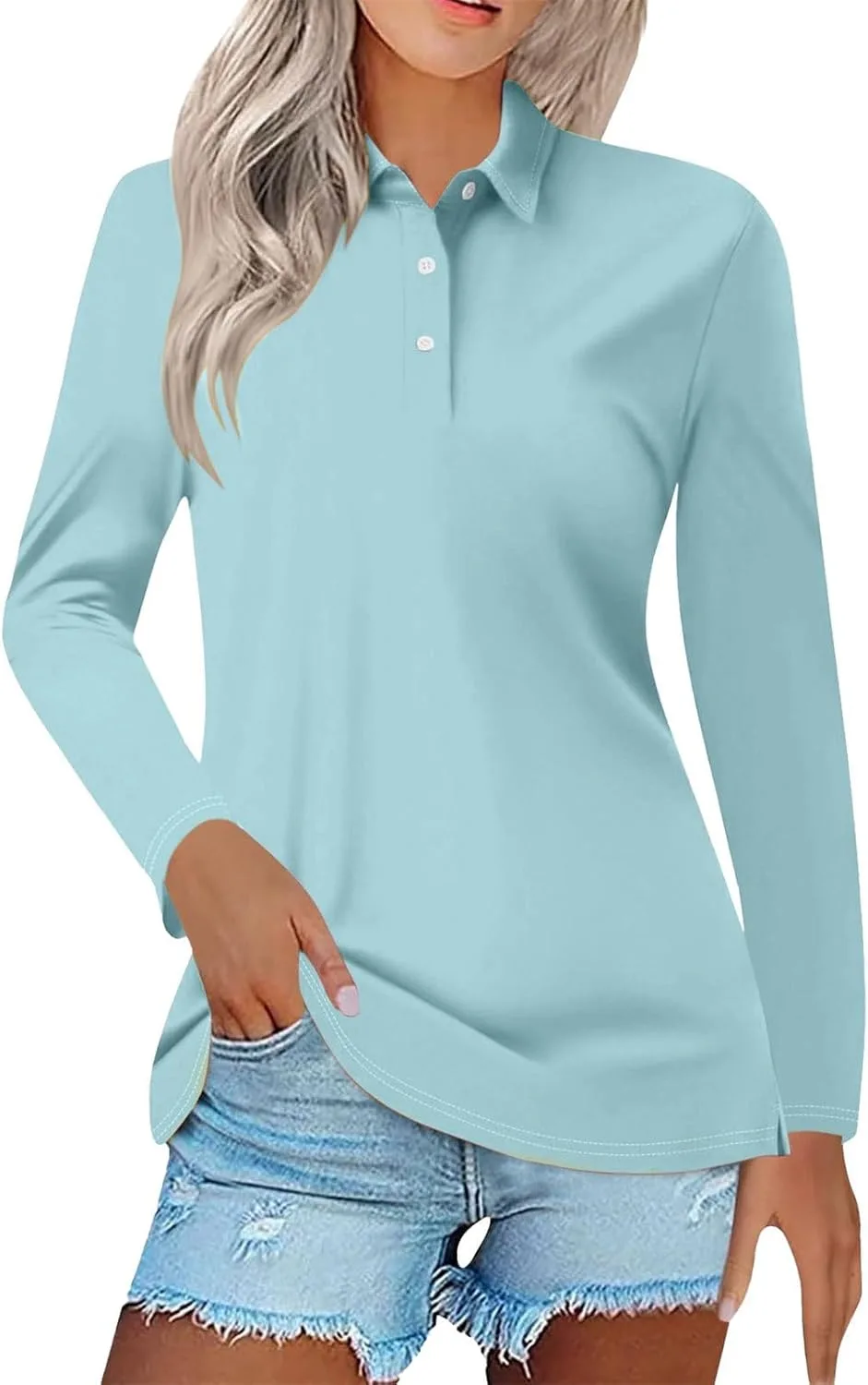 

Женская футболка с длинным рукавом для гольфа, защита от солнца, легкая BESKWJE