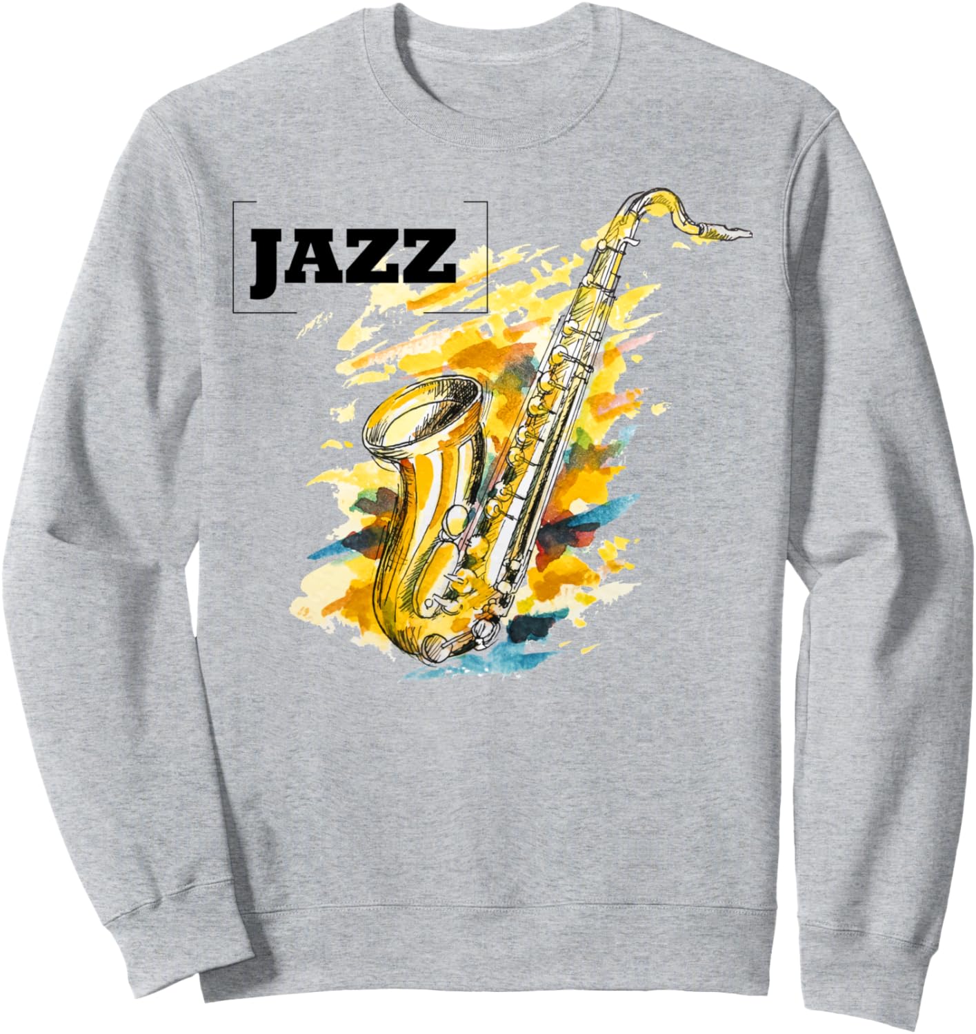 

Толстовка с изображением джазового саксофона Saxophone Jazz, серый