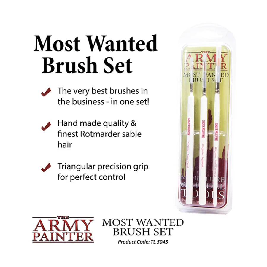 

Серия Wargamer — набор Wargames Most Wanted (издание 2019 г.), Brushes (The Army Painter)