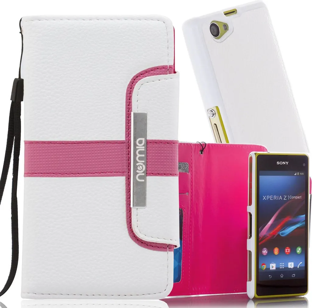 

Чехол для Sony Xperia Z3 Numia Bookstyle 2 в 1 бело-розовый