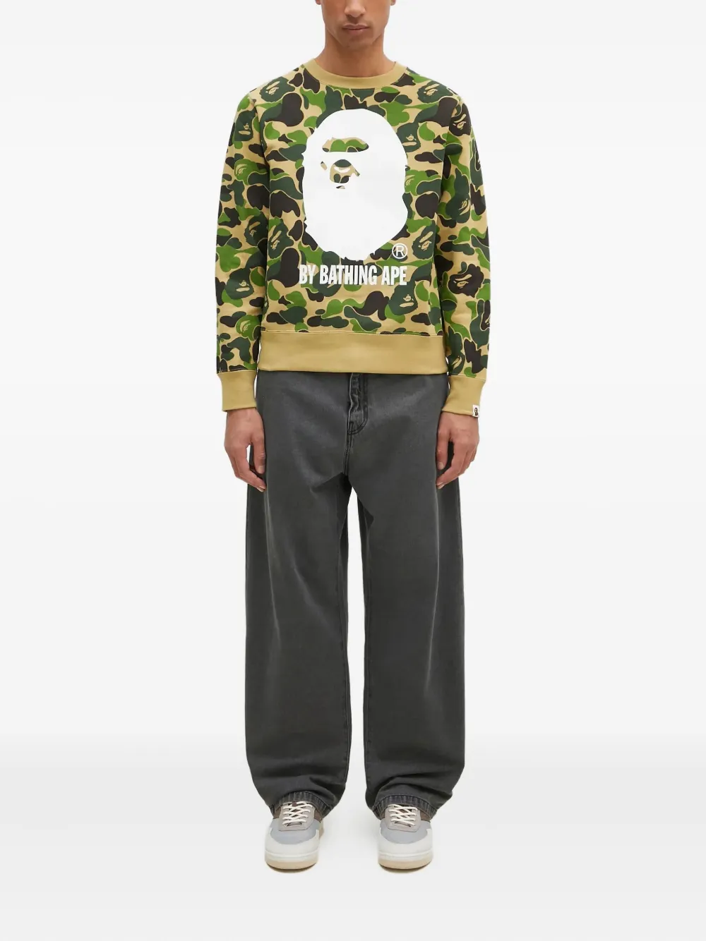 Толстовка с камуфляжным принтом A BATHING APE, зеленый — фото 2