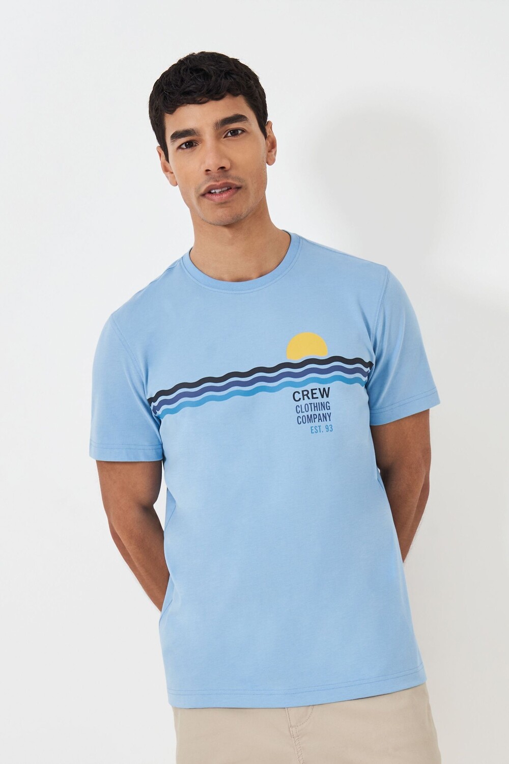 

Футболка Crew Clothing из 100% хлопка с принтом заката Crew Clothing Company, синий