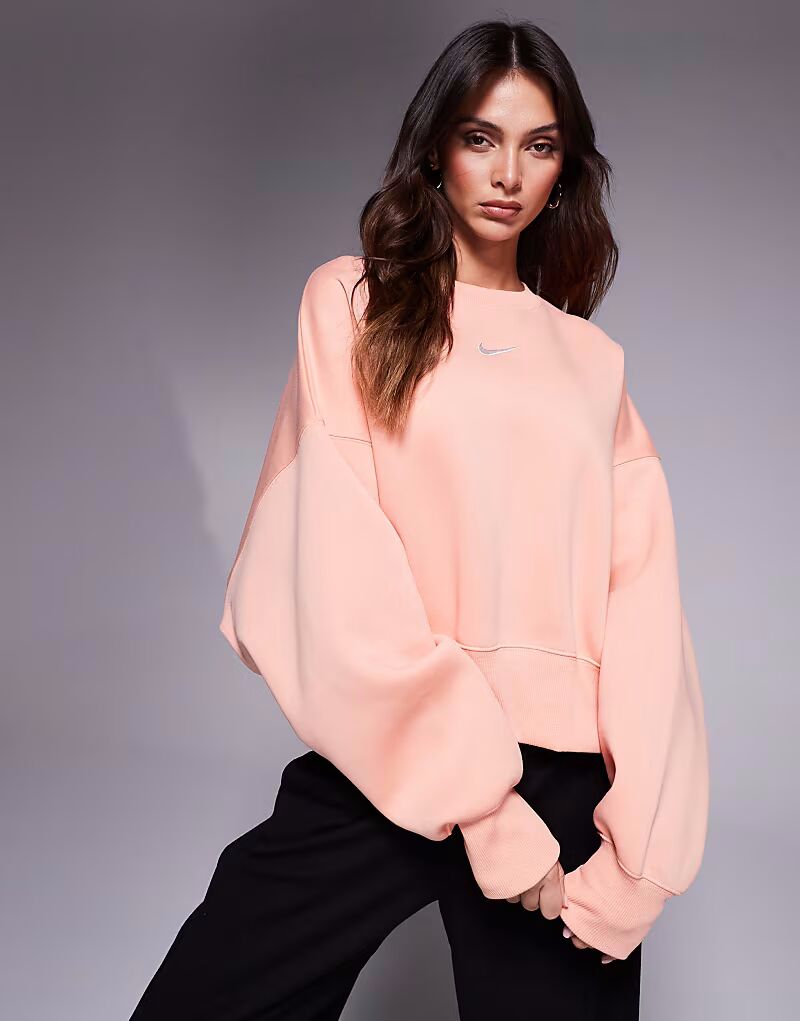 

Толстовка оверсайз Nike Phoenix Fleece розового цвета