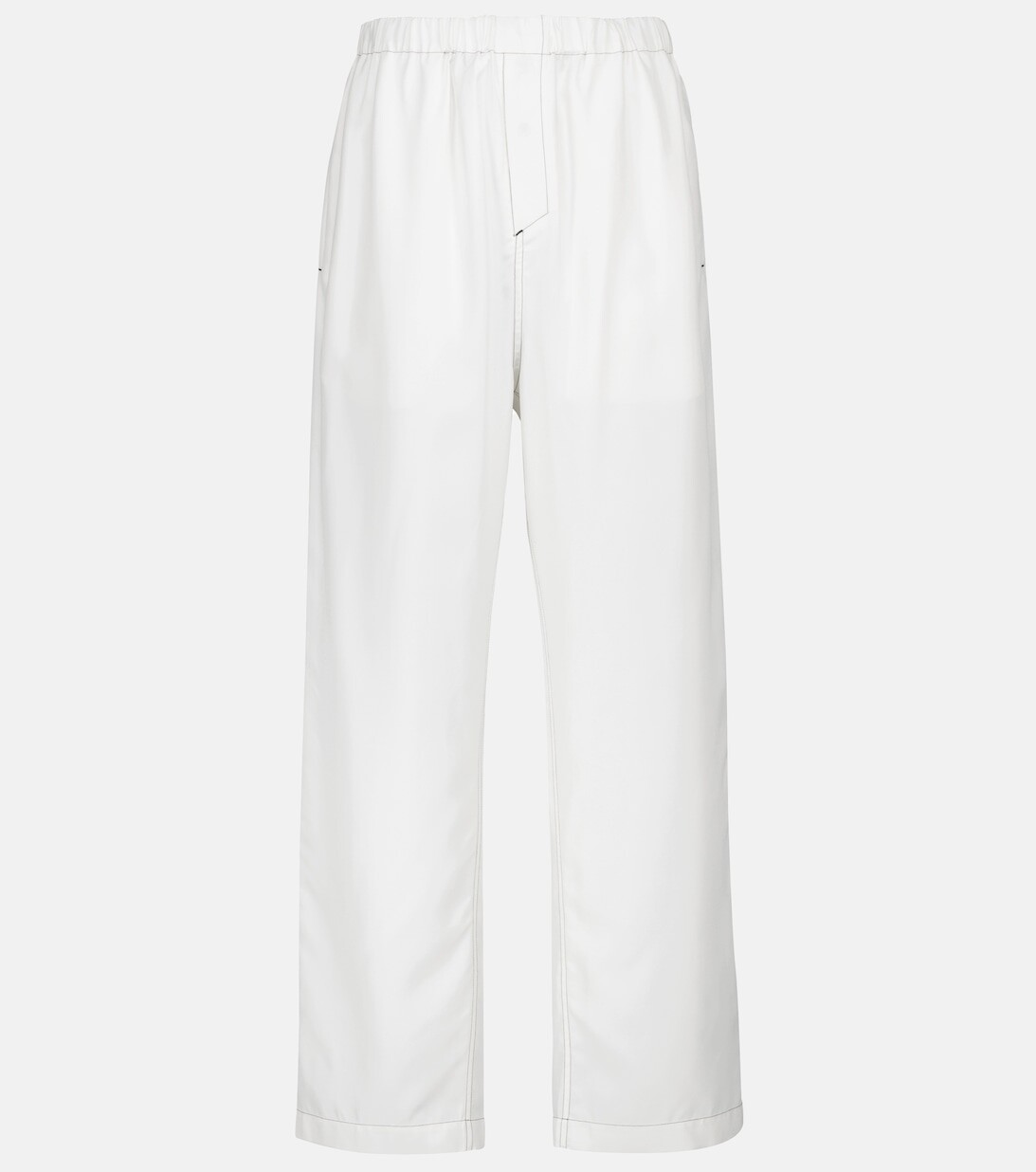 

Прямые шелковые брюки Release 07 с высокой посадкой WARDROBE.NYC, белый