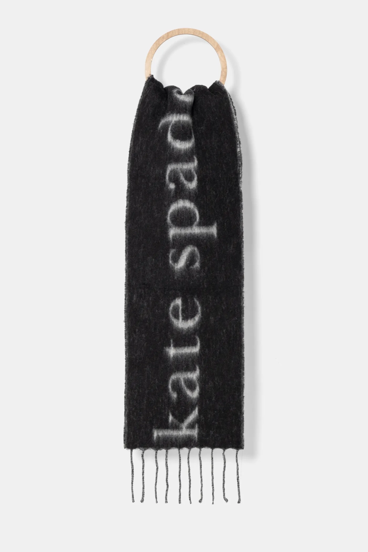 

Шерстяной шарф Kate Spade, черный