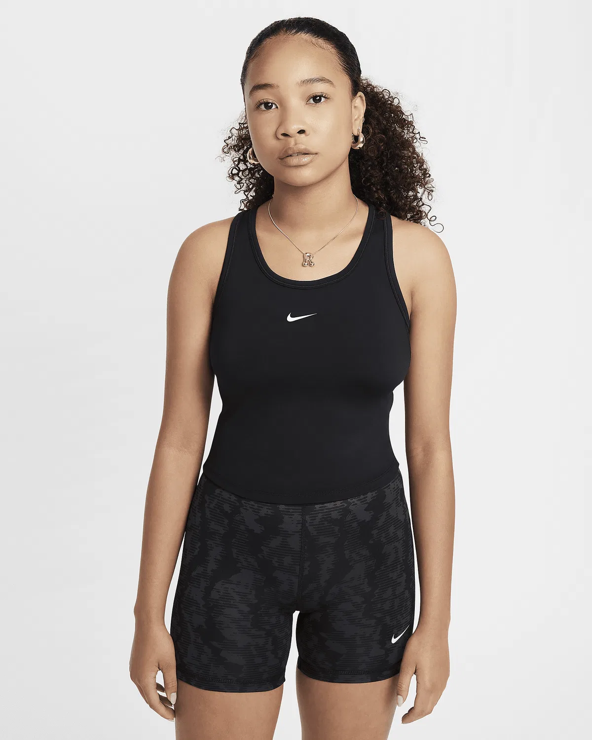 Детский (девчачий) топ Nike One Fitted Dri-FIT, Black/White