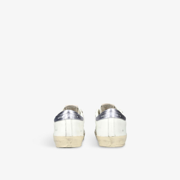 Кроссовки кожаные Golden Goose Super-Star, белый / серебряный — фото 4