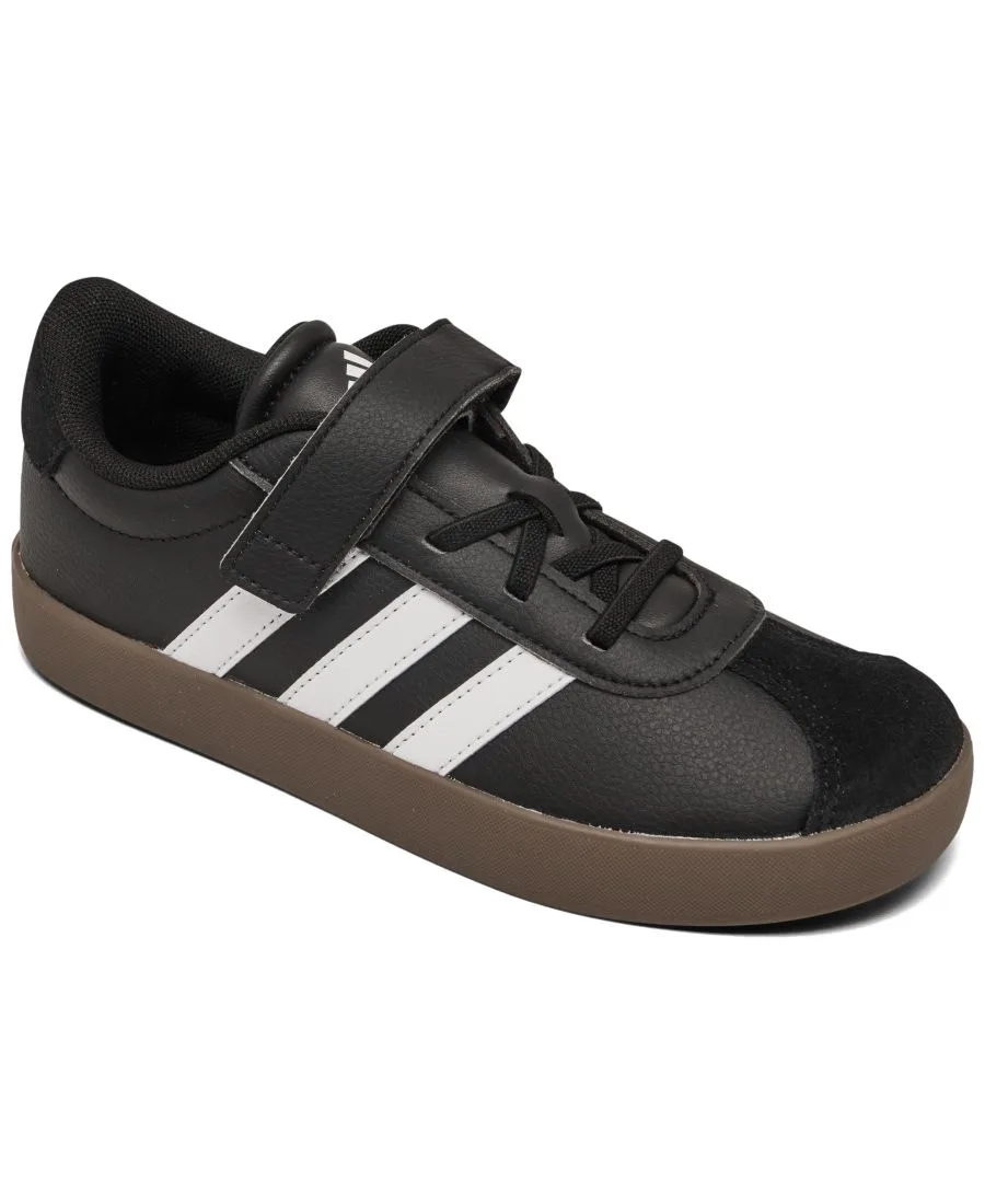 Детские повседневные кроссовки VL Court 3.0 с застежкой-ремешком от Finish Line Adidas, черный, белый