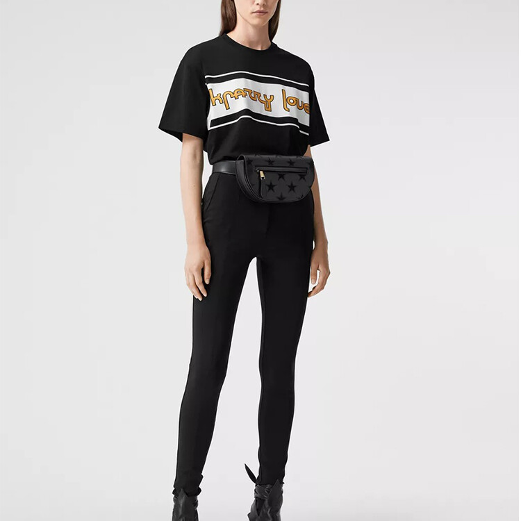Футболка Burberry женская, хлопок, черный — фото 4