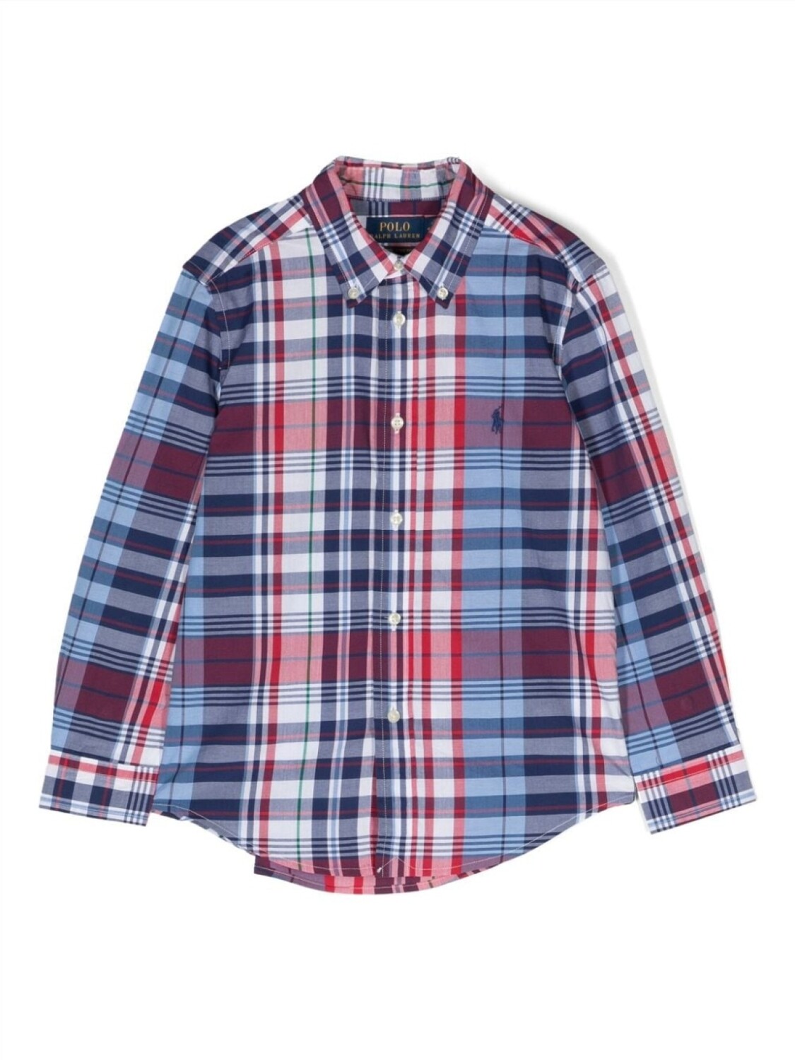 

Ralph Lauren Kids клетчатая рубашка с вышитым логотипом, синий