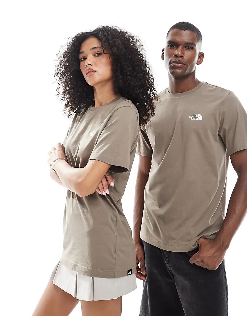 

Футболка унисекс с логотипом The North Face Simple Dome светло-коричневого цвета