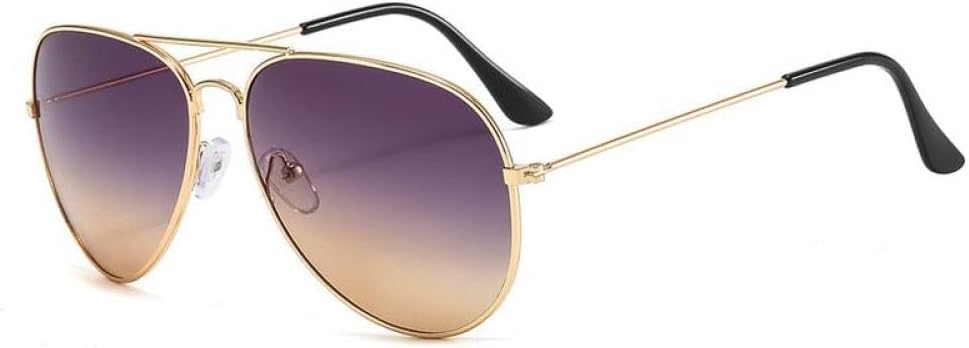 

Роскошные солнцезащитные очки с двойной перемычкой для женщин и мужчин, оправа из сплава, линзы с градиентом цвета «океан», женские и мужские очки generic, Gold Gray Tea