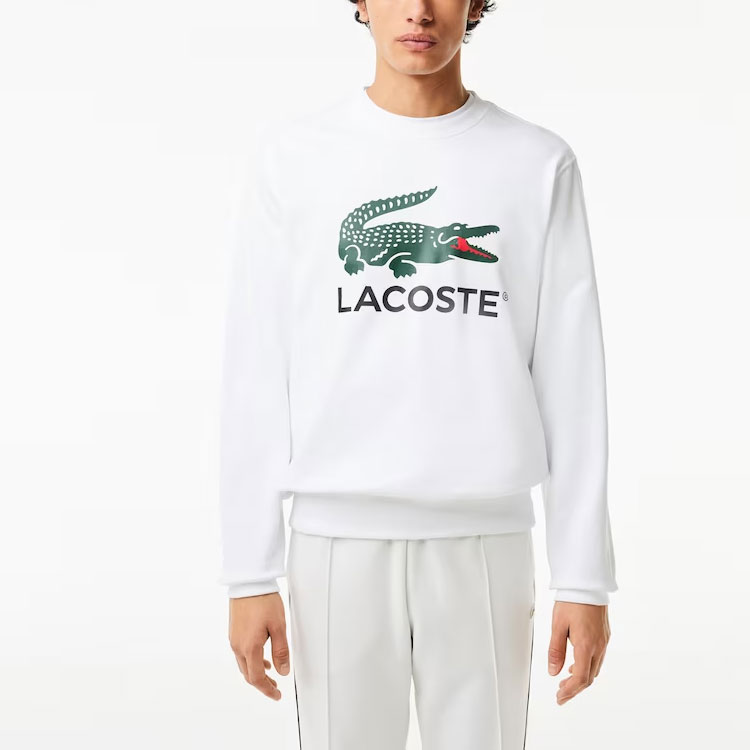 Logo Crew Neck Knitwear LACOSTE, белый — фото 3