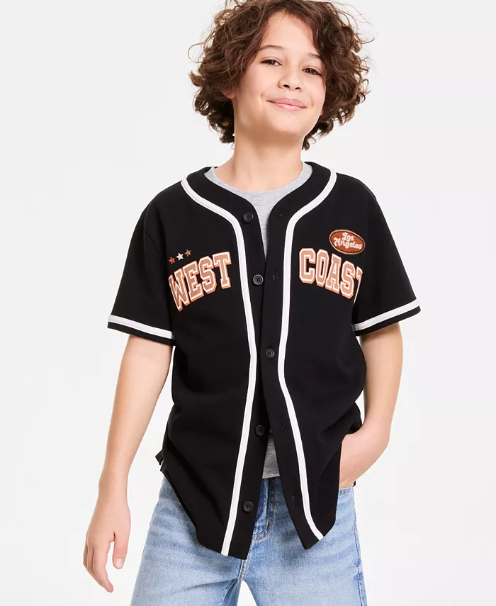 

Футболка-бейсболка West Coast из хлопка для мальчиков Little & Big Epic Threads, черный