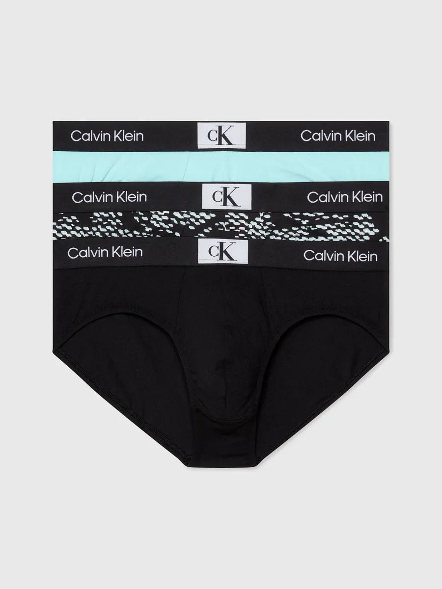 

Calvin Klein Underwear Hipster "HIP BRIEF 3PK" (3 шт. в упаковке, 3 шт. в упаковке), с эластичным поясом с логотипом, цвет Aquatic, Polka Not Prt_Aquatic, Blk