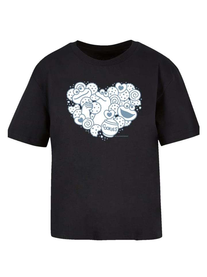 

Футболка F4NT4STIC Ladies Everyday Tee Sesamstraße Cookies from the heart, черный