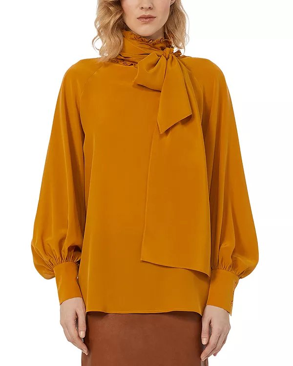 

Шелковая блузка Guido цвета охры Weekend Max Mara, желтый