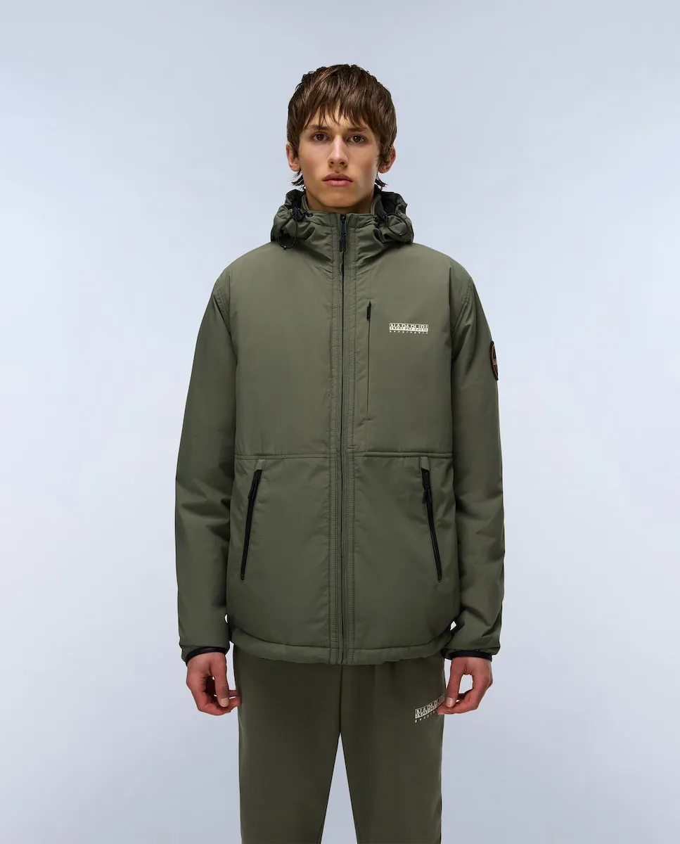 

Мужская водонепроницаемая куртка с капюшоном зеленого цвета Napapijri