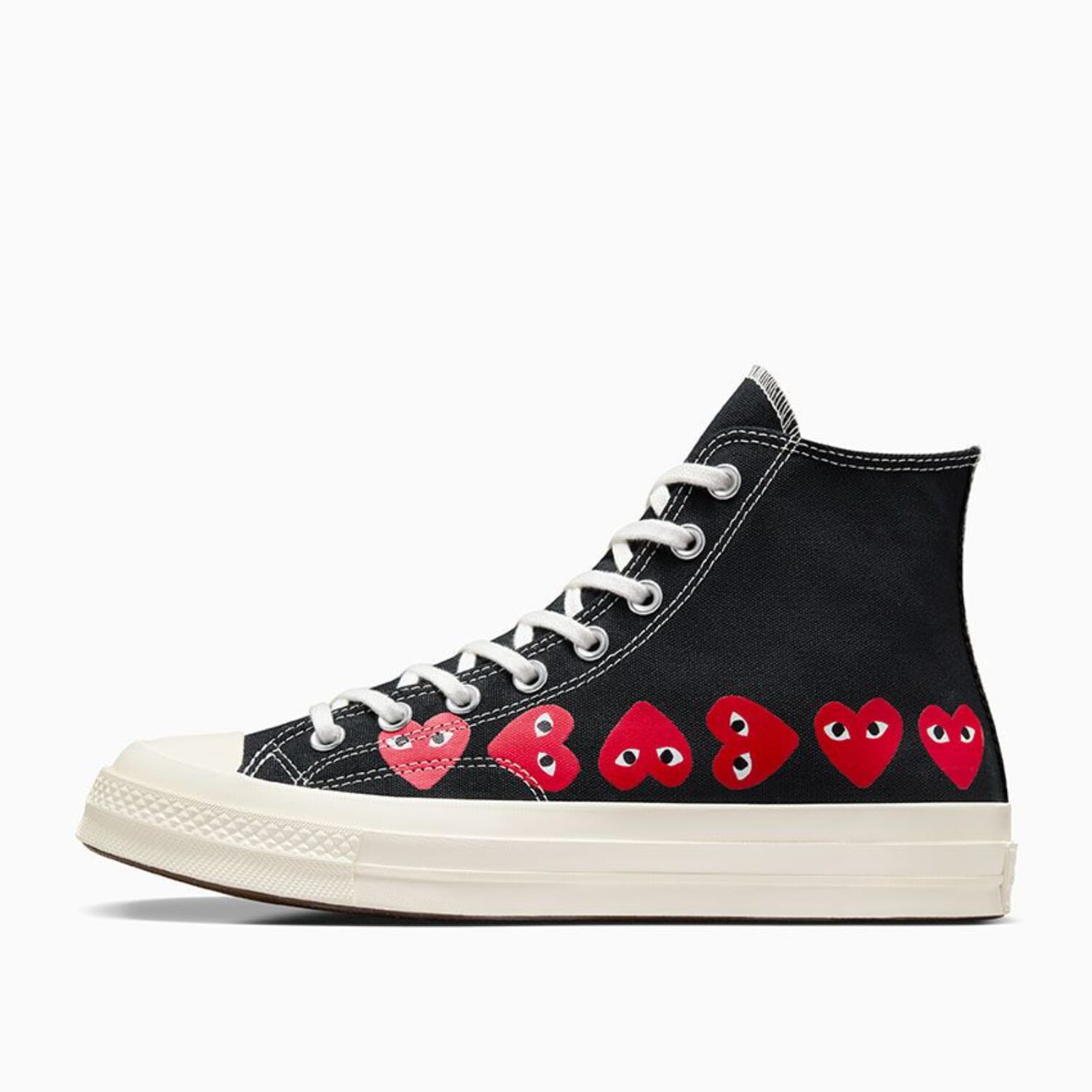 

Converse Chuck 70 CDG HI Черный/Высокий риск Красный/Цапля A08147C мужские кеды