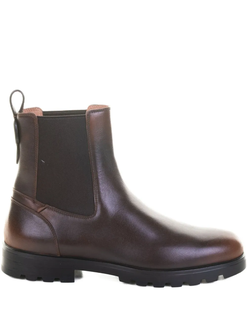 Кожаные ботинки с эластичными вставками Santoni, коричневый