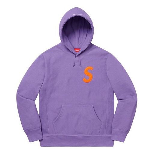 

Толстовка fw19 week 2 s logo hooded sweatshirt Supreme, фиолетовый
