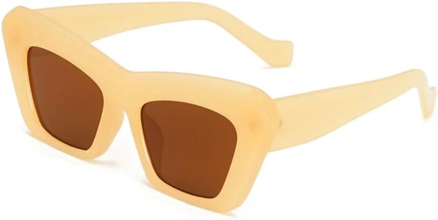 

Винтажные солнцезащитные очки «кошачий глаз» для женщин, роскошные модные солнцезащитные очки в большой оправе, ретро-очки для женщин и мужчин generic, Tea