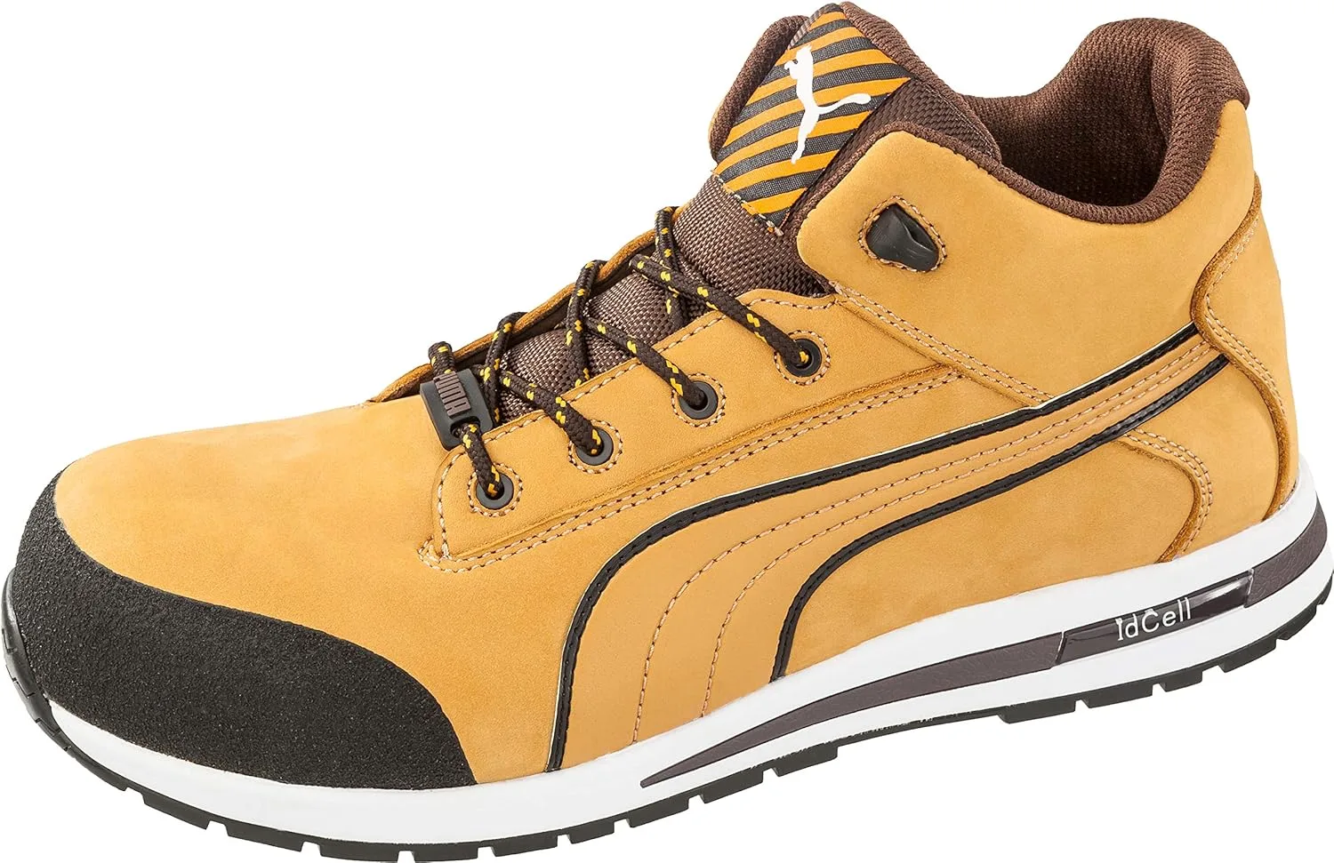 Кроссовки PUMA Safety Dash Wheat MID S3 HRO SRC - это защитная обувь и ботинки из стекловолокна, обеспечивающие защиту от химических веществ, неметаллических материалов, теплоизоляцию, мужские