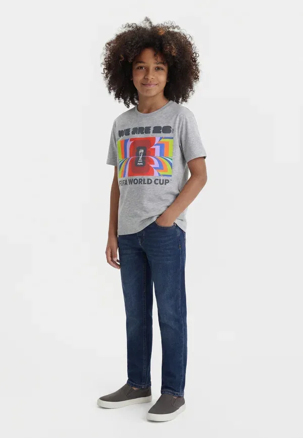 Футболка Nkmmacs fifa ss nreg top box ous print t-shirt Name It, серый меланж